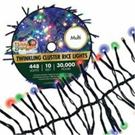 MAQUINA 10 ft. Cluster Rice Christmas Light Reel - Multicolor MA3684287
